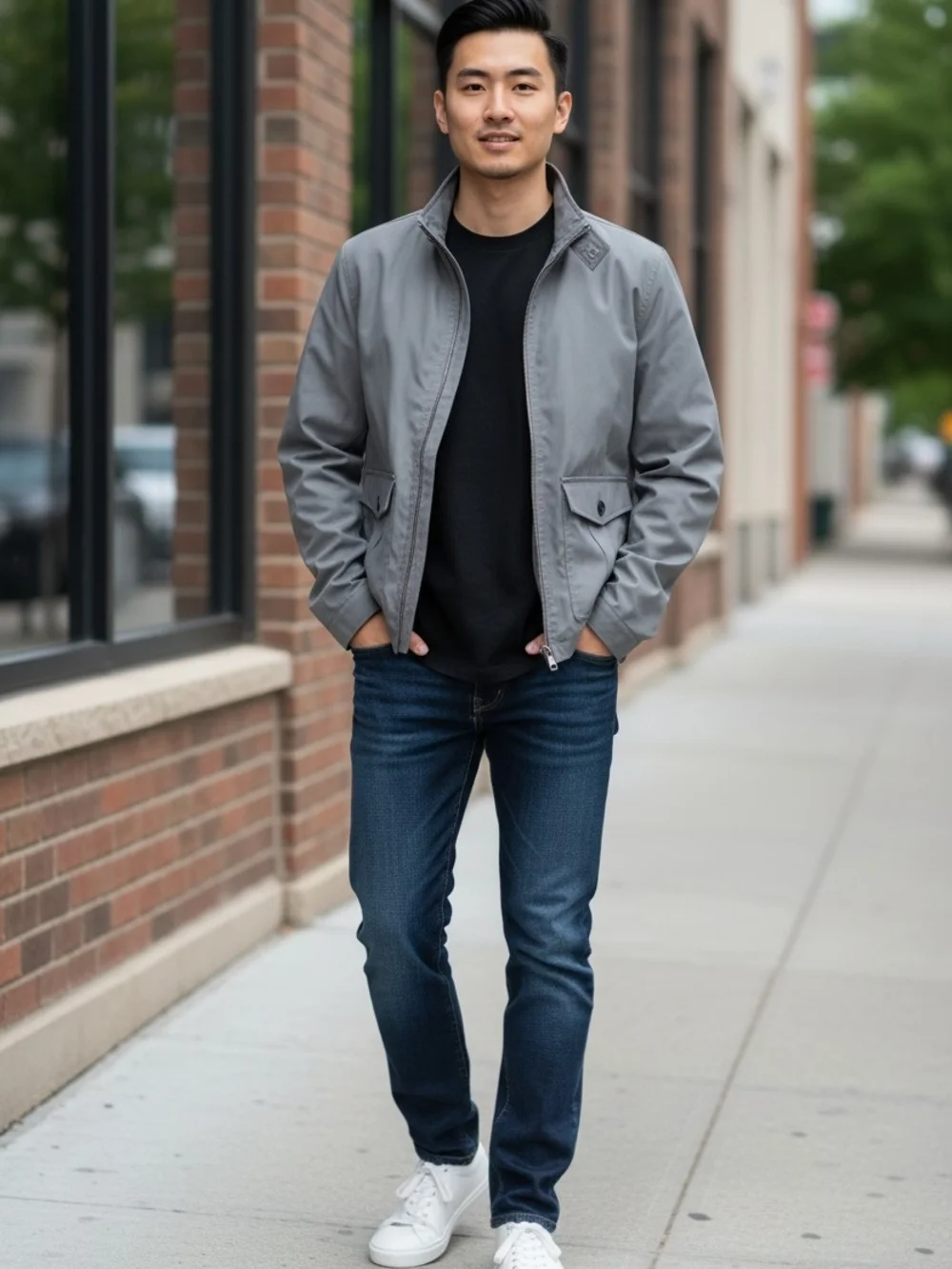 Banana Republic Gray Utility Zip Jacket | Modern Minimalist Lightweight Coat. MD